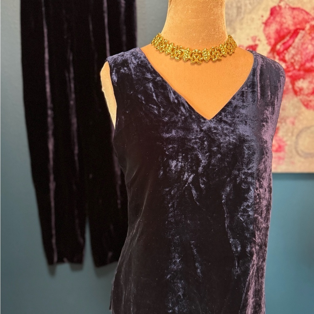 Lafayette 148 Velvet Top and Pants Set 4 - Picture 4 of 13